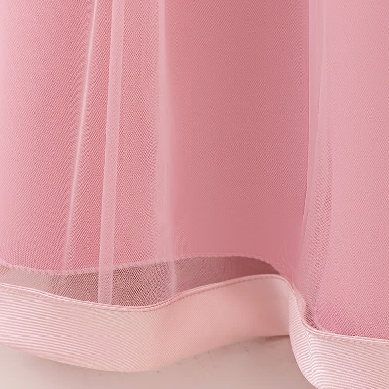 Satin & Mesh Bow Pearl Floral-embroidered Sleeveless Maxi Dresses - image 15