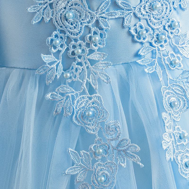 Satin & Mesh Bow Pearl Floral-embroidered Sleeveless Maxi Dresses - image 31