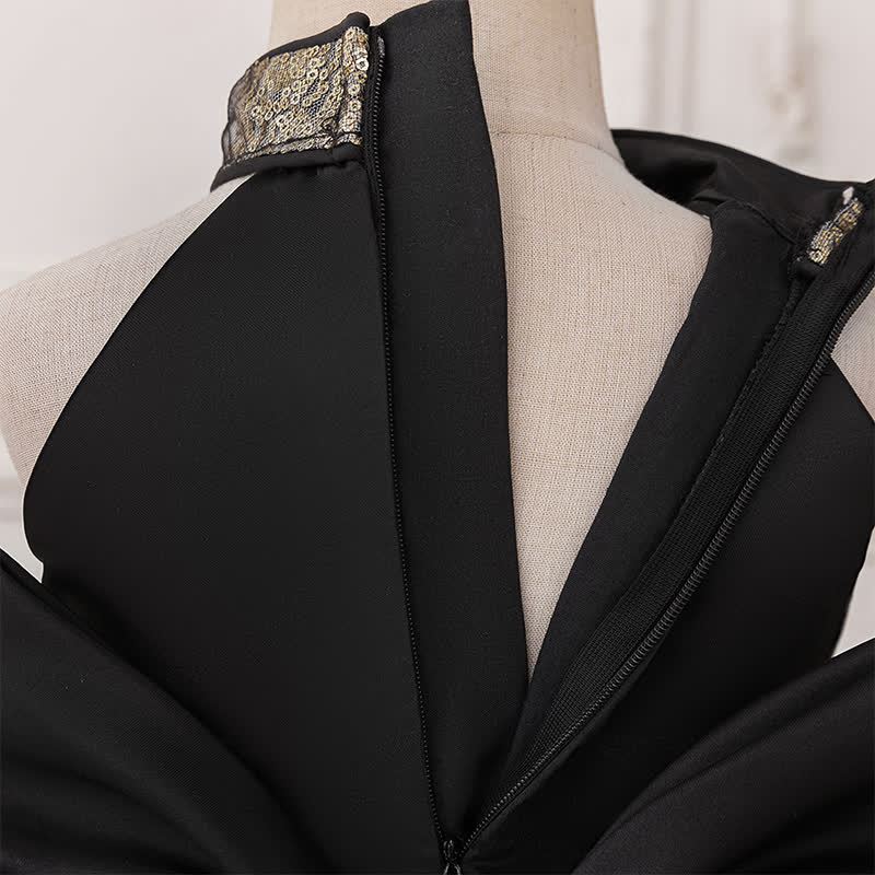 Mesh Bow Sequins Sleeveless Maxi Dresses - image 23