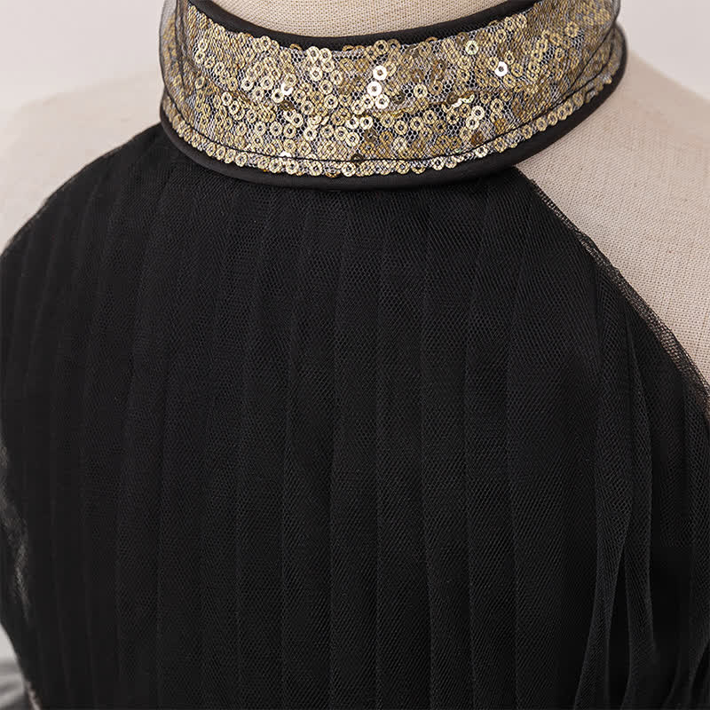 Mesh Bow Sequins Sleeveless Maxi Dresses - image 22