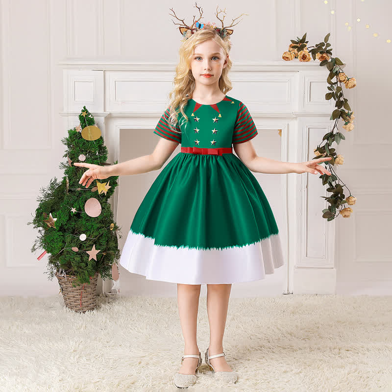  Bow As Shown Mid-long Dresses - Green - 8Y - image 1