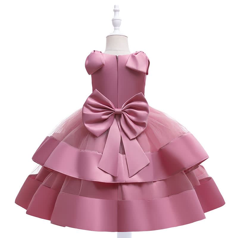 Satin & Mesh Bow Sleeveless Maxi Dresses  - image 3
