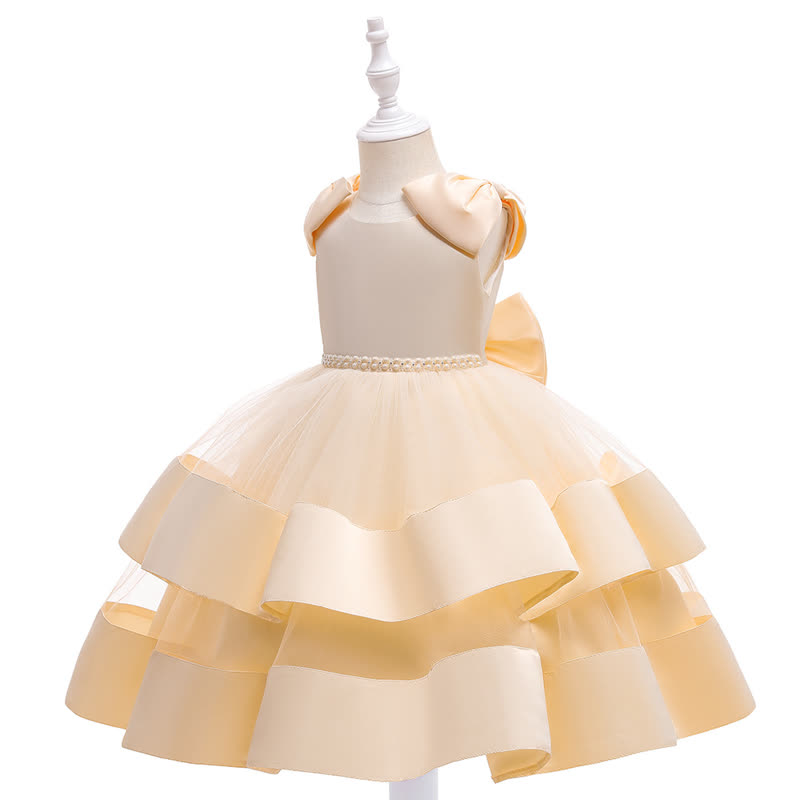 Satin & Mesh Bow Sleeveless Maxi Dresses  - image 20