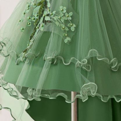 Mesh Bow Floral-embroidered Sleeveless Maxi Dresses - image 7