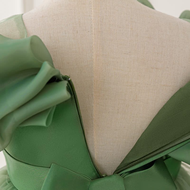 Mesh Bow Floral-embroidered Sleeveless Maxi Dresses - image 5