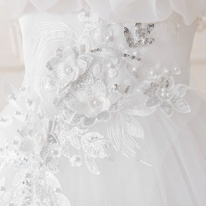 Mesh Bow Floral-embroidered Sleeveless Maxi Dresses - image 14