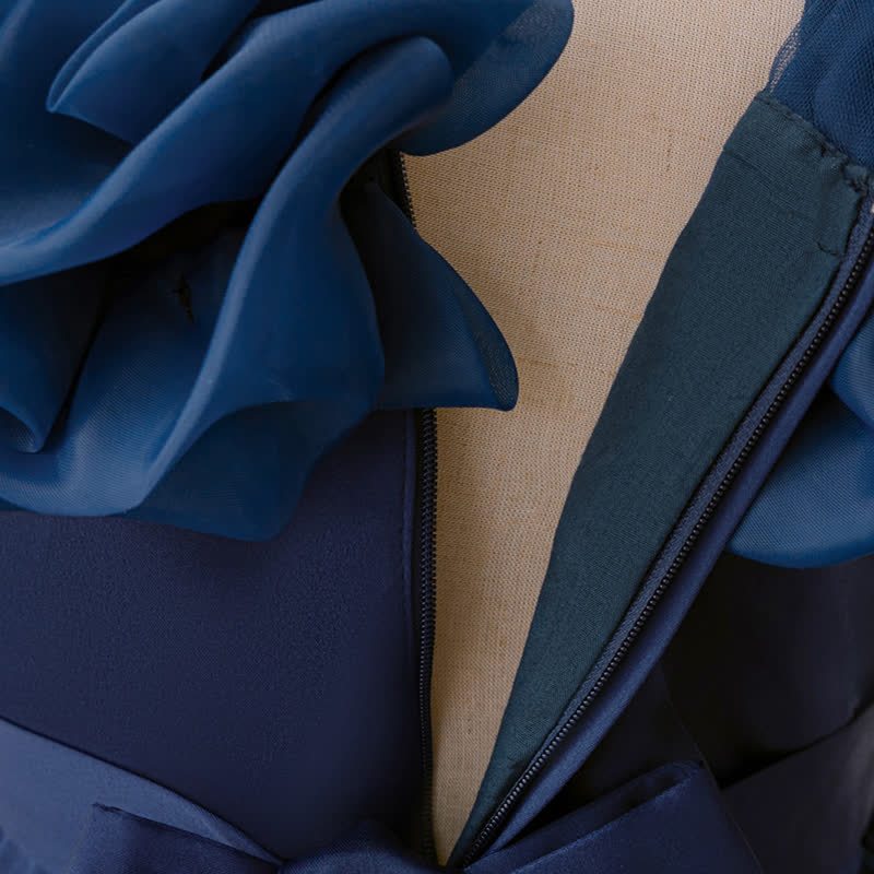 Mesh Bow Floral-embroidered Sleeveless Maxi Dresses - image 22