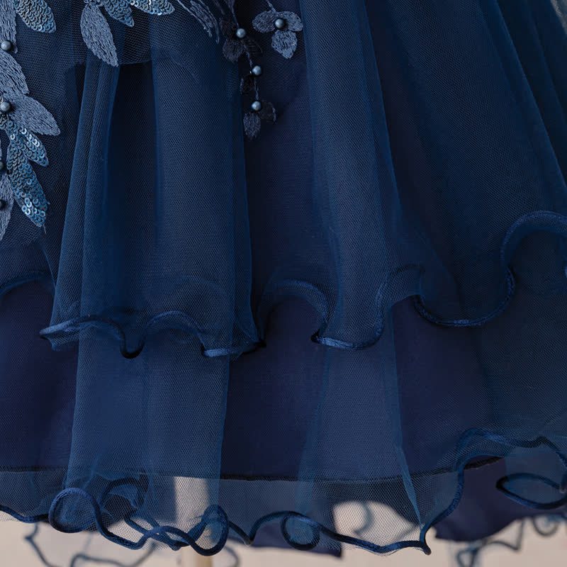 Mesh Bow Floral-embroidered Sleeveless Maxi Dresses - image 24