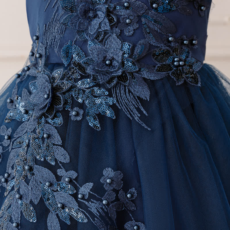 Mesh Bow Floral-embroidered Sleeveless Maxi Dresses - image 23