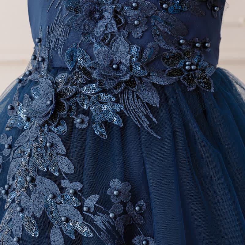 Mesh Bow Floral-embroidered Sleeveless Maxi Dresses - image 23