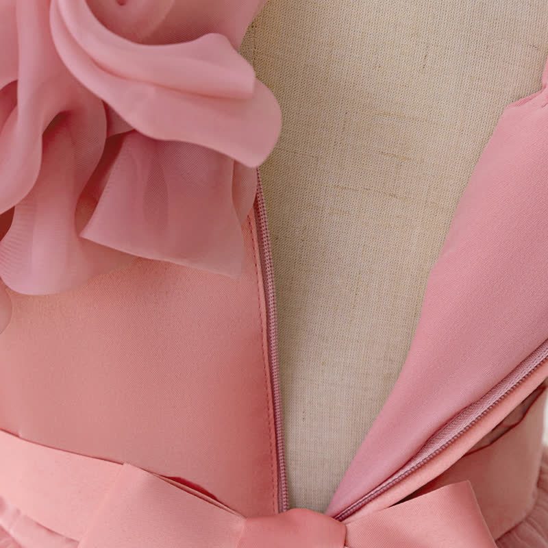 Mesh Bow Floral-embroidered Sleeveless Maxi Dresses - image 30