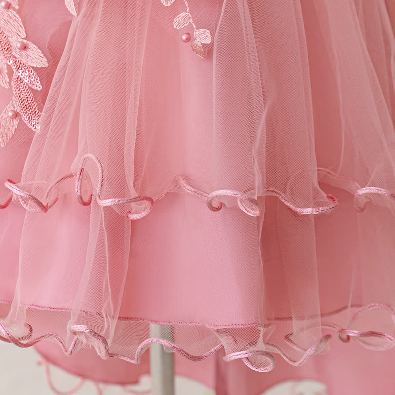 Mesh Bow Floral-embroidered Sleeveless Maxi Dresses - image 32