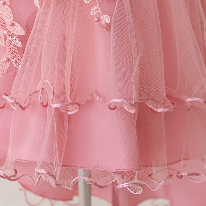 Mesh Bow Floral-embroidered Sleeveless Maxi Dresses - image 32