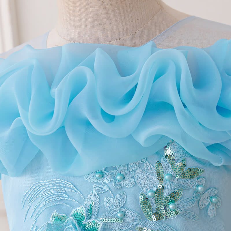 Mesh Bow Floral-embroidered Sleeveless Maxi Dresses - image 45