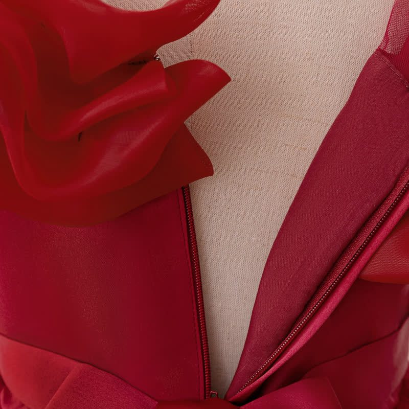 Mesh Bow Floral-embroidered Sleeveless Maxi Dresses - image 62