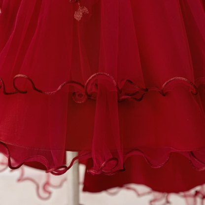 Mesh Bow Floral-embroidered Sleeveless Maxi Dresses - image 64