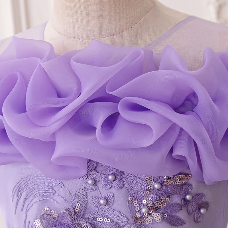 Mesh Bow Floral-embroidered Sleeveless Maxi Dresses - image 69