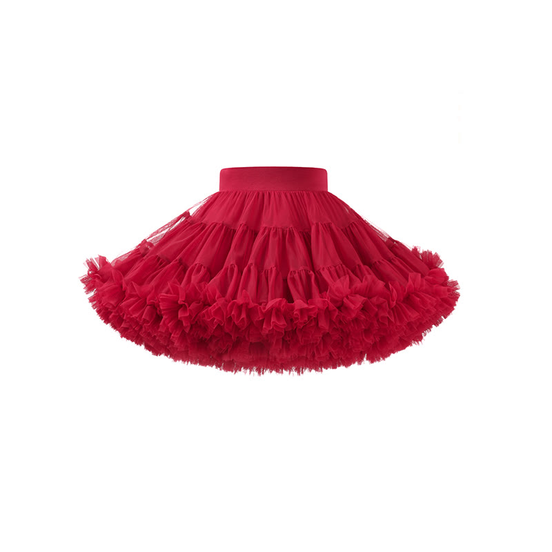 Mesh Ballet Shorts Skirts - Red - 7Y - image 2