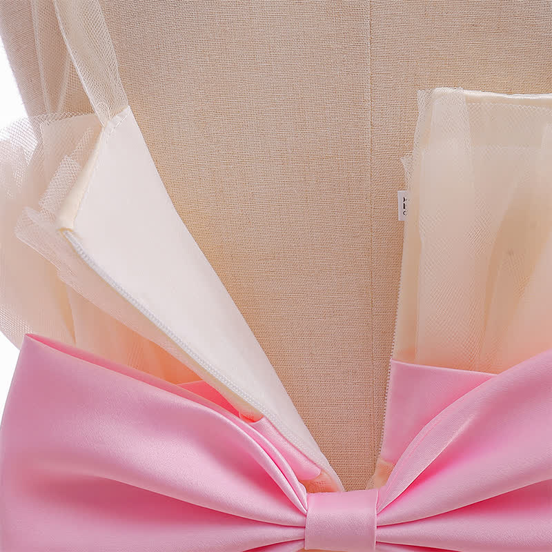 Mesh Bow Sleeveless Mid-long Dresses - image 6