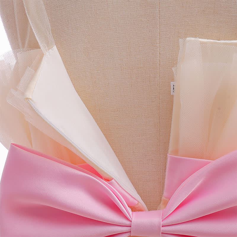 Mesh Bow Sleeveless Mid-long Dresses - image 6