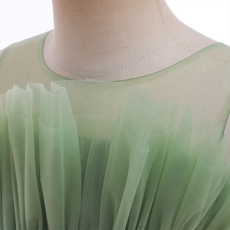 Mesh Bow Sleeveless Mid-long Dresses - image 20