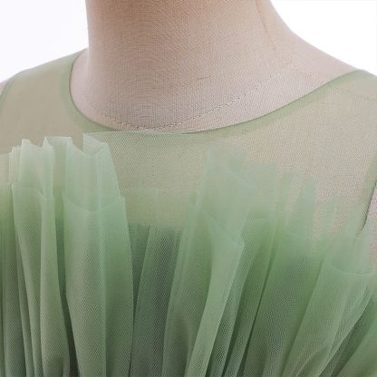 Mesh Bow Sleeveless Mid-long Dresses - image 20