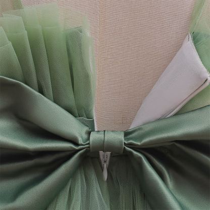 Mesh Bow Sleeveless Mid-long Dresses - image 21