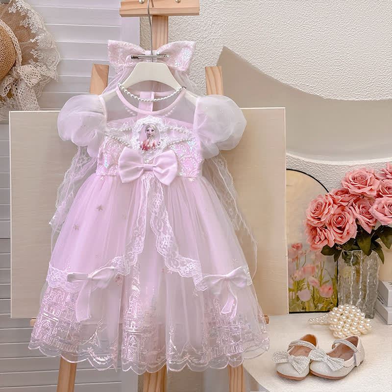 Mesh Lace Short sleeve Mid-long Dresses - image 5