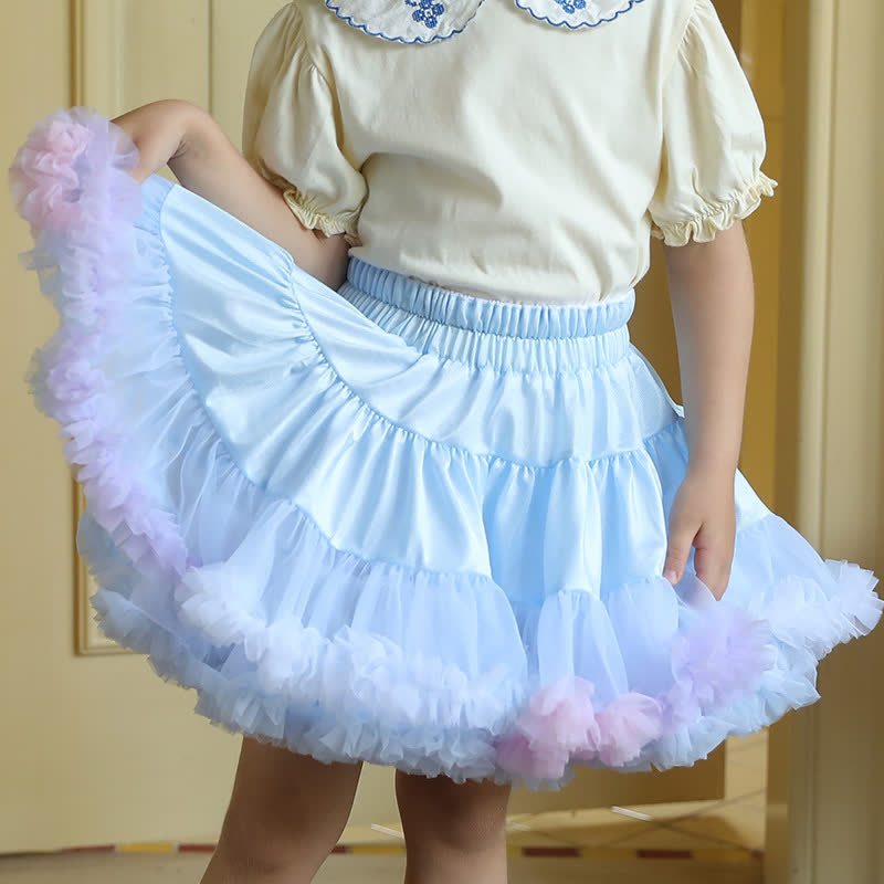 Mesh Ballet Shorts Skirts - Blue - 6Y - image 4