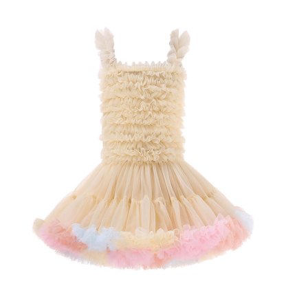 Mesh Ballet Sleeveless Shorts Dresses - Ice Cream - 5Y - image 1