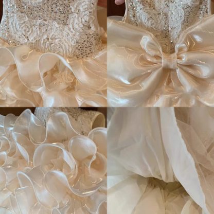 Glitter & Organza Pearl Sleeveless Midi Dresses - image 10