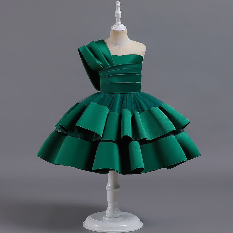 Satin Split Joint Sleeveless Midi Dresses - Green - 7-8Y - image 1