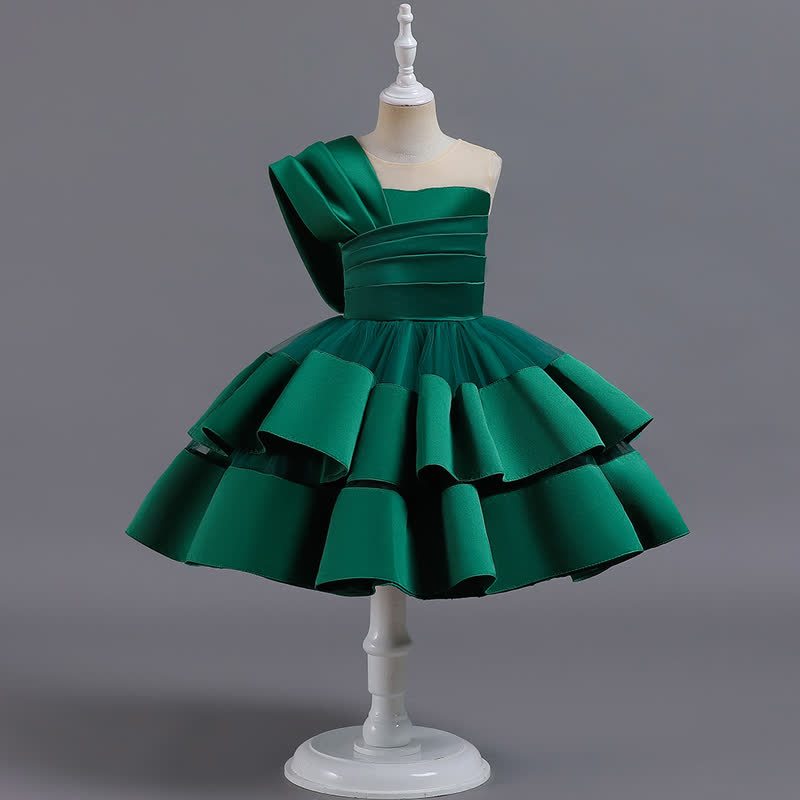 Satin Split Joint Sleeveless Midi Dresses - Green - 7-8Y - image 1