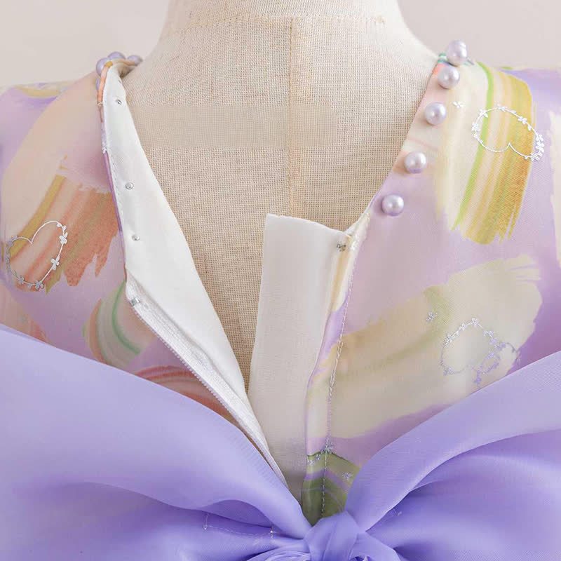 [Archive Sale] Organza Bow Pearl Short sleeve Midi Dresses - image 19