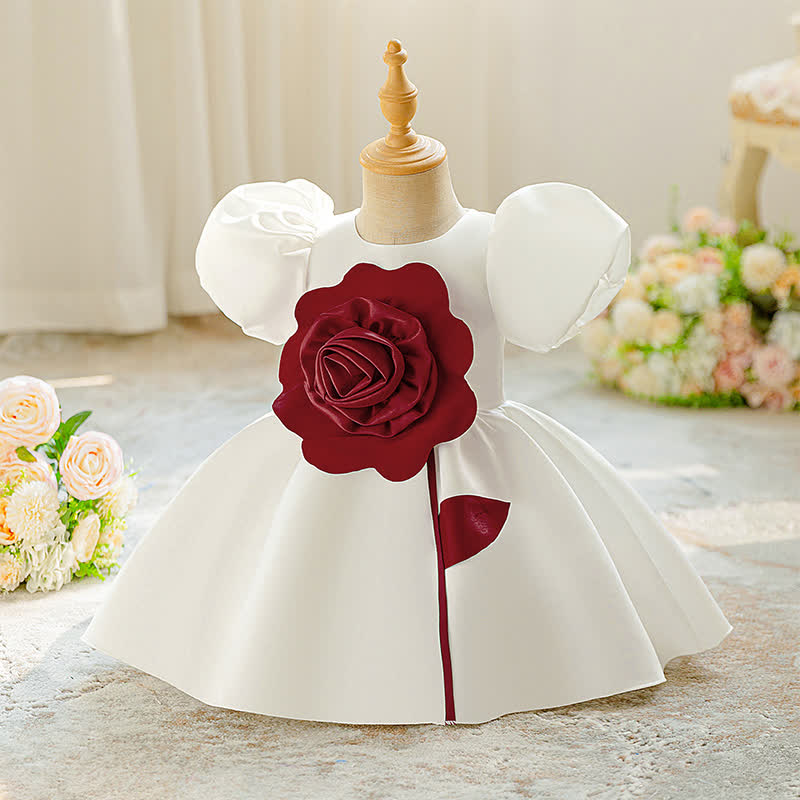 Satin Rosette Short Sleeve Midi Dresses - image 2