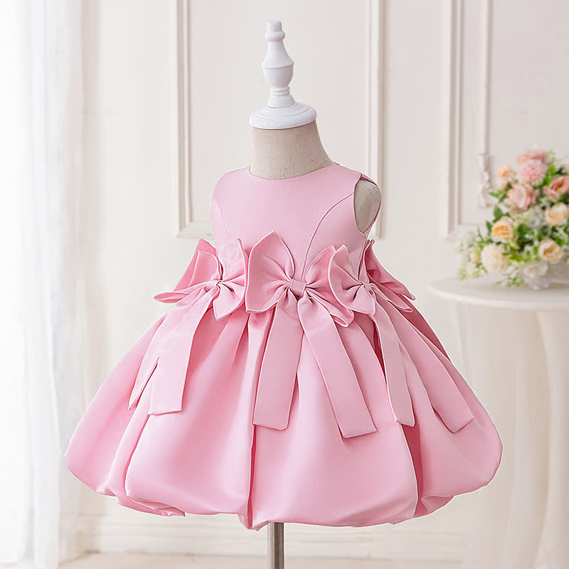 Satin Bow Sleeveless Midi Dresses - image 2