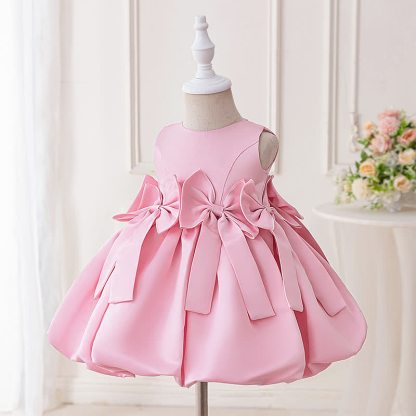Satin Bow Sleeveless Midi Dresses - image 2