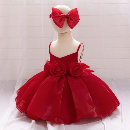 Organza Rosette Sleeveless Shorts Dresses - image 11