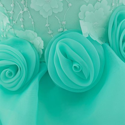 Organza Ruched Short Sleeve Midi Dresses - image 4