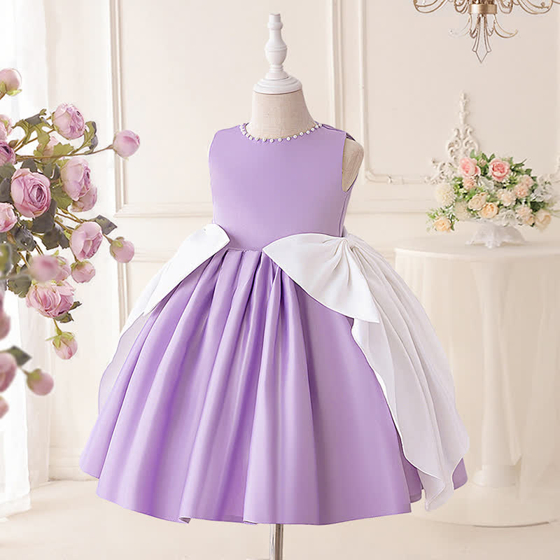 Satin Bow Sleeveless Midi Dresses - image 2