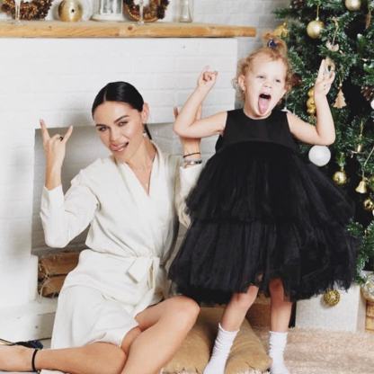 Mesh Folds Fluffy Sleeveless Mid-long Dresses - image 5