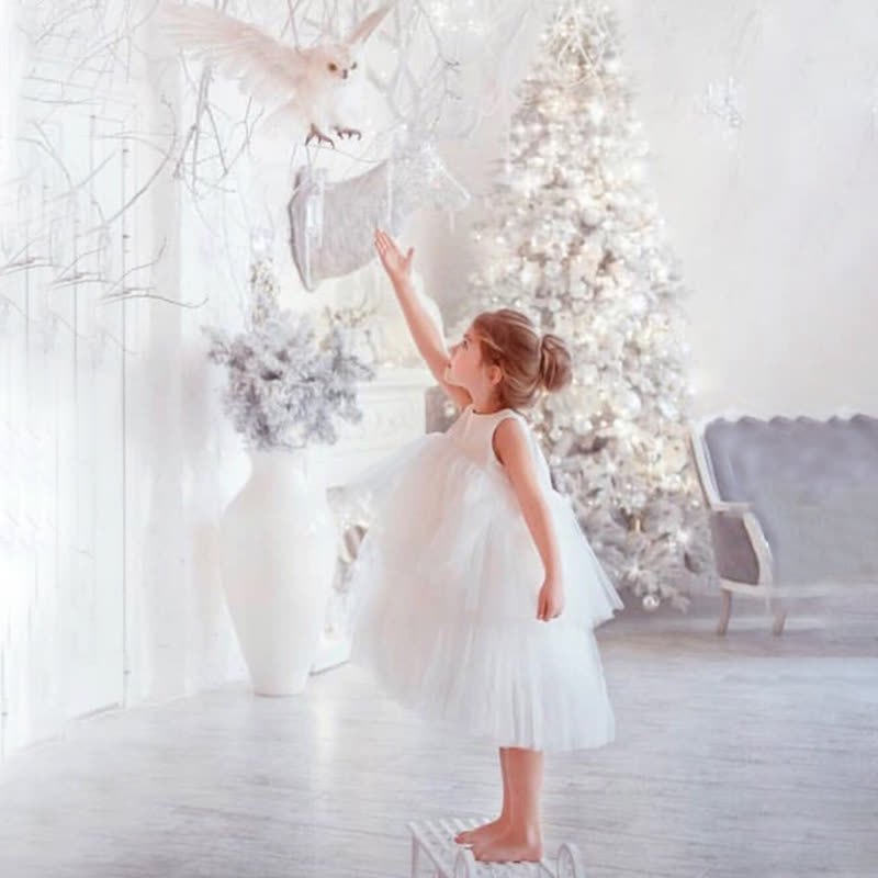 Mesh Folds Fluffy Sleeveless Mid-long Dresses - image 9