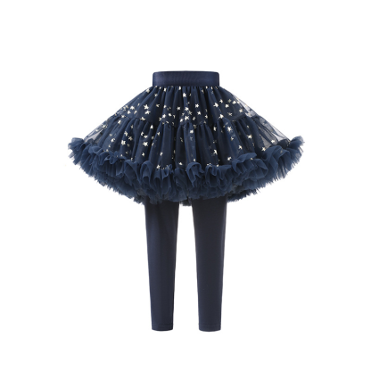 Mesh Stamped Bronzing Ballet Long Dresses - Black - 8-9Y - image 7