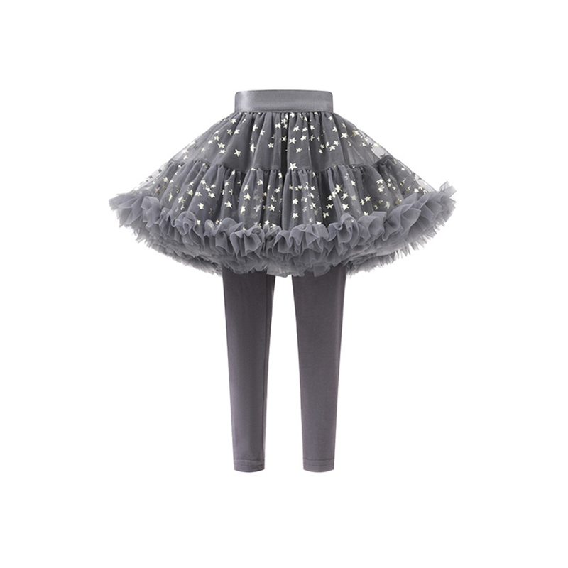 Mesh Stamped Bronzing Ballet Long Dresses - Grey - 8-9Y - image 22