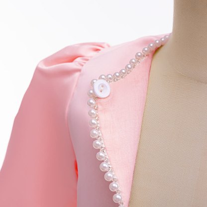 Silk Fabrics Bow Long Sleeve Midi Two-piece Set - image 4