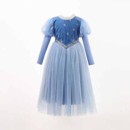 Mesh Hollow Out Short Sleeve Long Dresses - Long Sleeve - 9-12Y - image 1