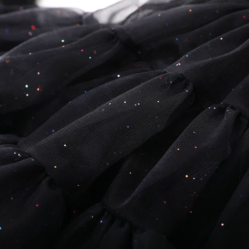 Mesh Sequins Ballet Glitter Gallus Midi Dresses - image 6