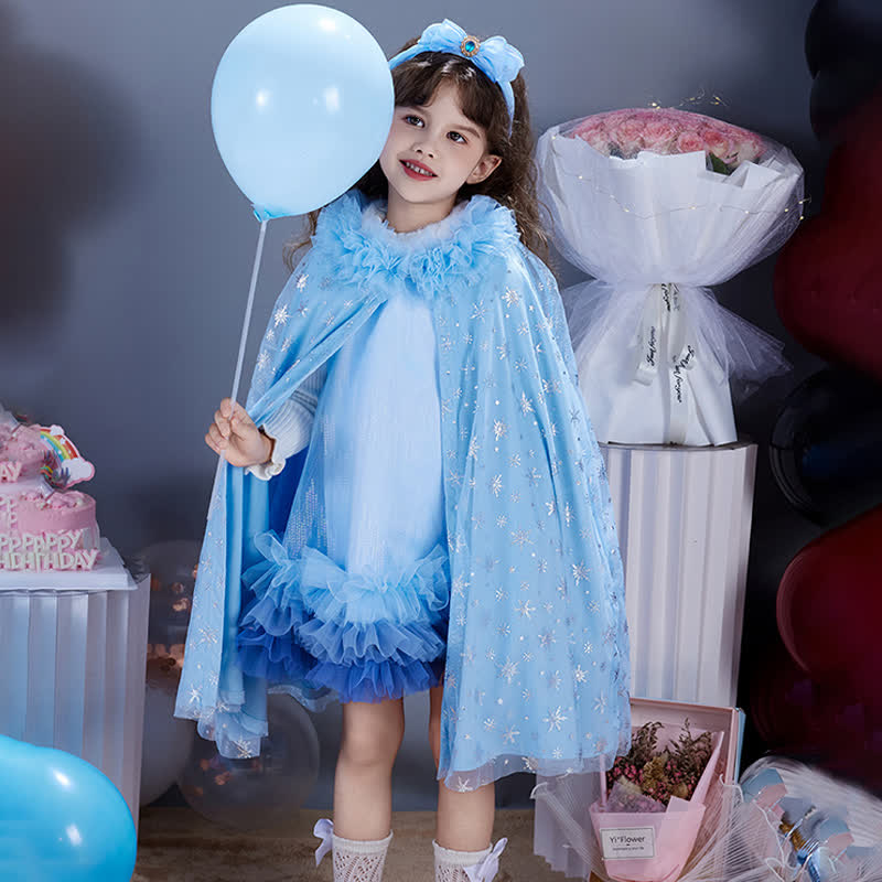 Mesh Stamped Silver Mid-long Outerwear - Hoodless Cape - 11-12Y - image 1