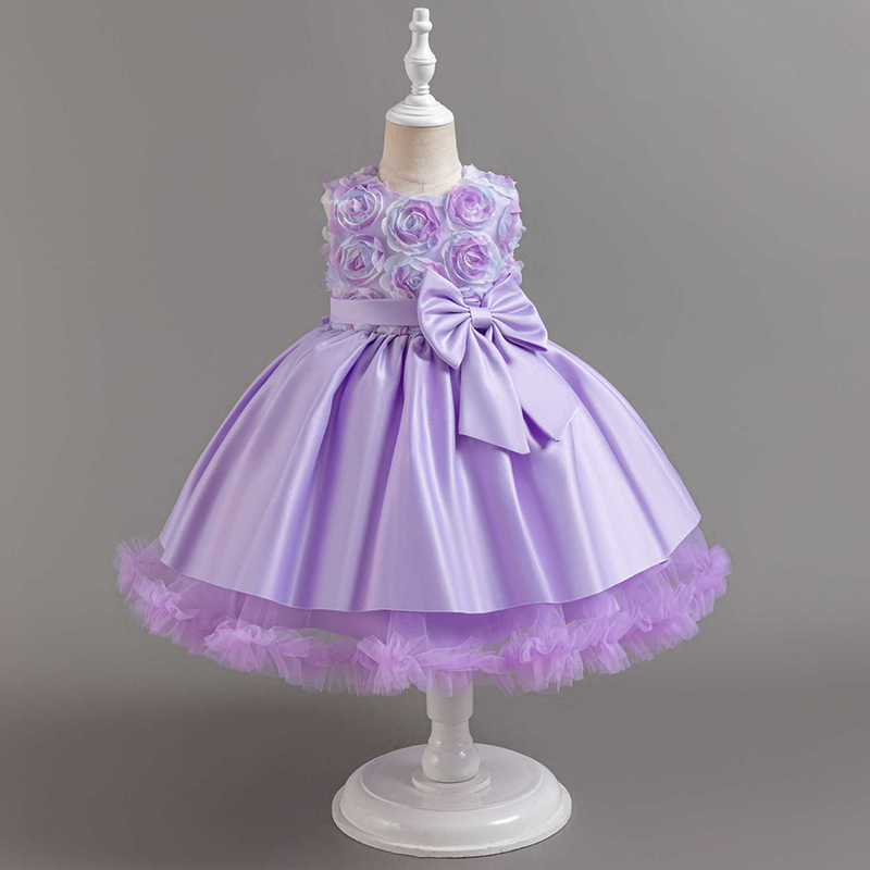 [Archive Sale] Satin & Mesh Bow Sleeveless Mid-long Dresses - image 8