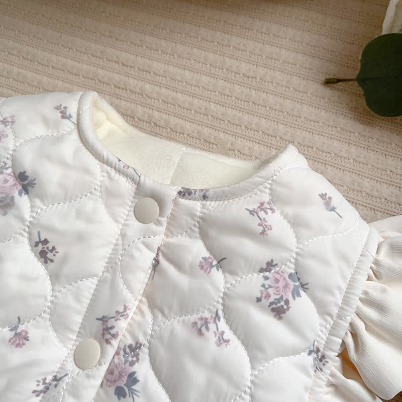 [Archive Sale] Cotton-blend Floral  Sleeveless Mid-long Outerwear - image 4